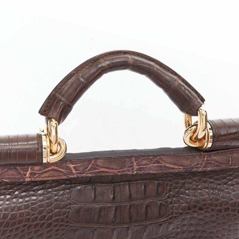 DOLCE GABBANA Miss Sicily brown white mixed scaled leather crossbody bag-7