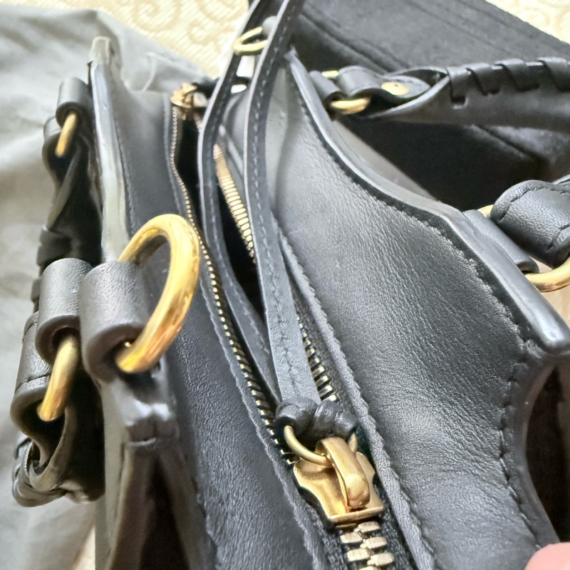 BALENCIAGA 巴黎世家 NEO CLASSIC 迷你款 金釦牛皮手提/斜背包(黑色)-9