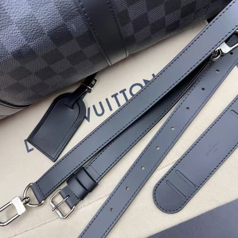 Lv Keepall 55 黑色棋盤格旅行袋 全新 配件塵袋-5