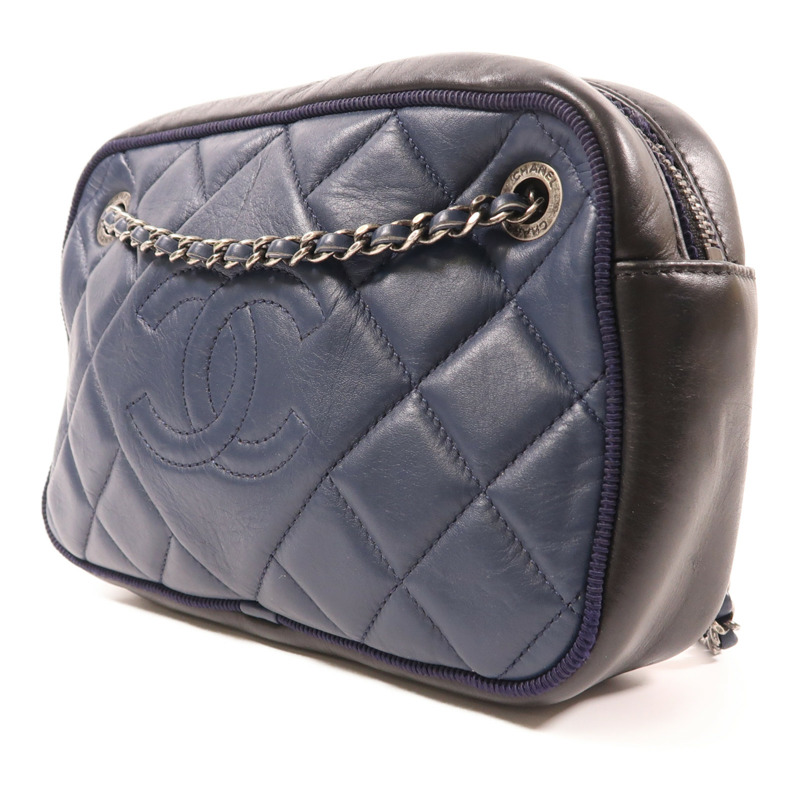 CHANEL 牛皮皮革Chain Shoulder銀扣鏈帶肩背袋-2