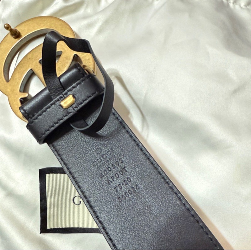 Gucci 舊金雙G皮帶-1