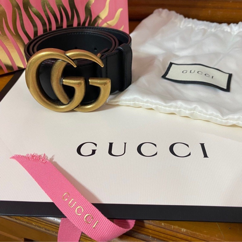 Gucci 舊金雙G皮帶-2