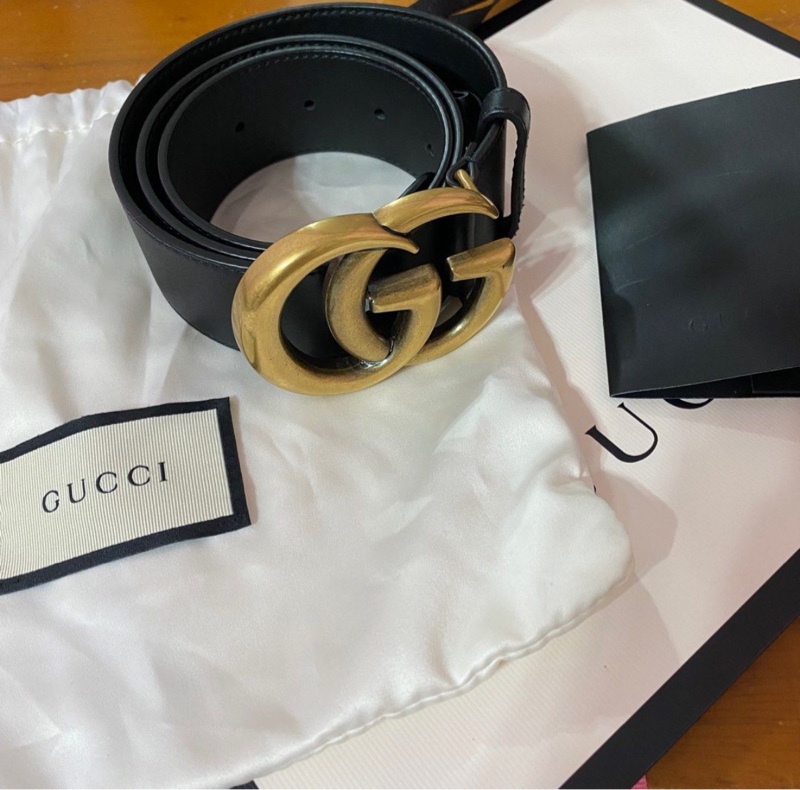 Gucci 舊金雙G皮帶-3