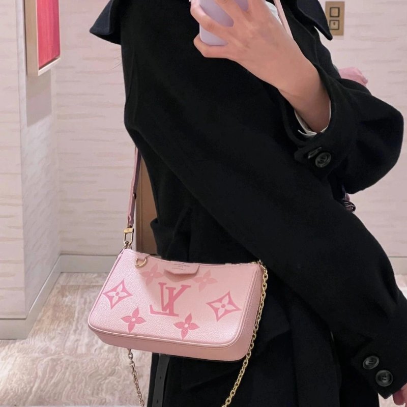 Lv easy pouch 櫻花粉漸變色 全新 配件塵袋盒子購證-2