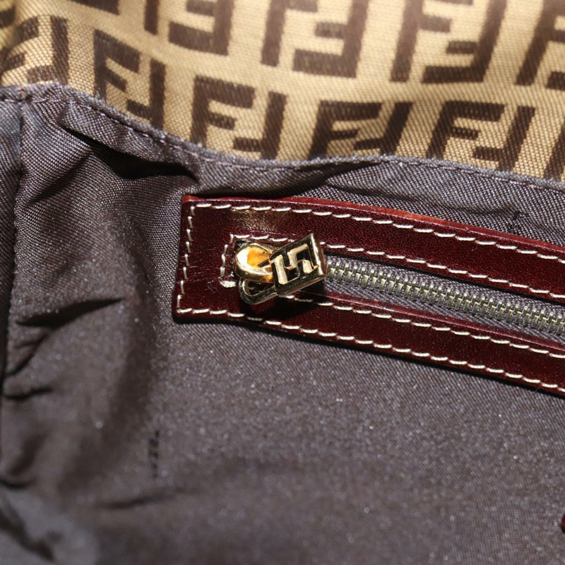 日本直送】FENDI Zucchino 帆布Mamma Baguette 單肩包棕色正品