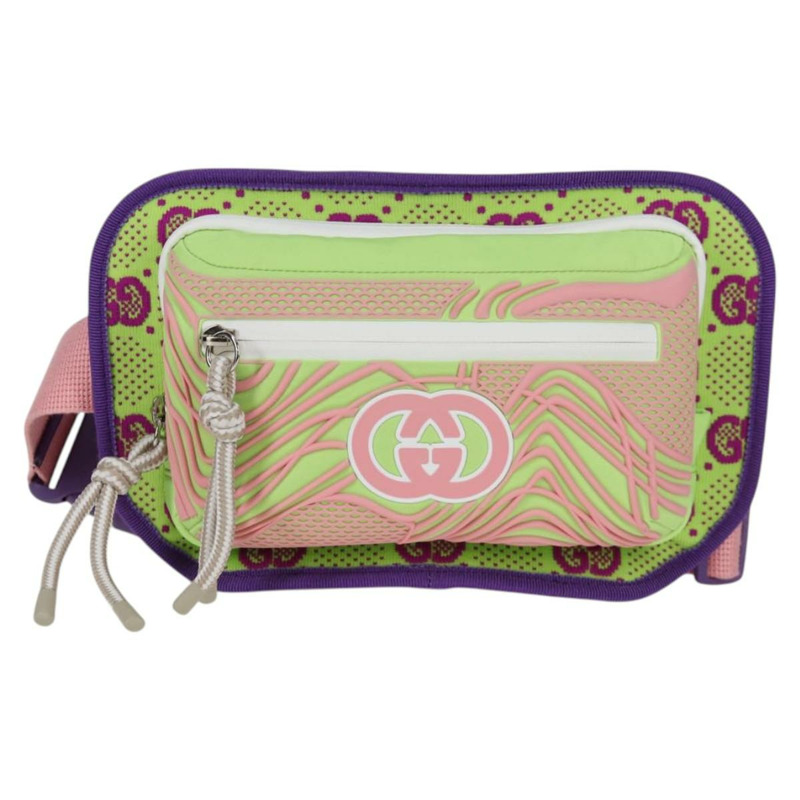 【日本直送】GUCCI 腰包 尼龍 銀色 淺綠色 752102 正品 123064M-12