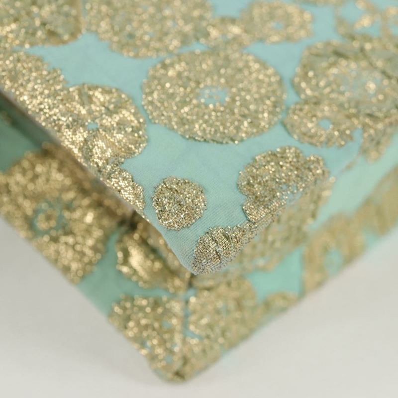 【日本直送】Miu Miu 鏈條單肩包 棉質 淺藍色 銀色 正品 118561AM-14