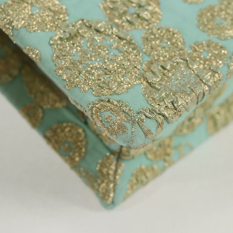 【日本直送】Miu Miu 鏈條單肩包 棉質 淺藍色 銀色 正品 118561AM-16