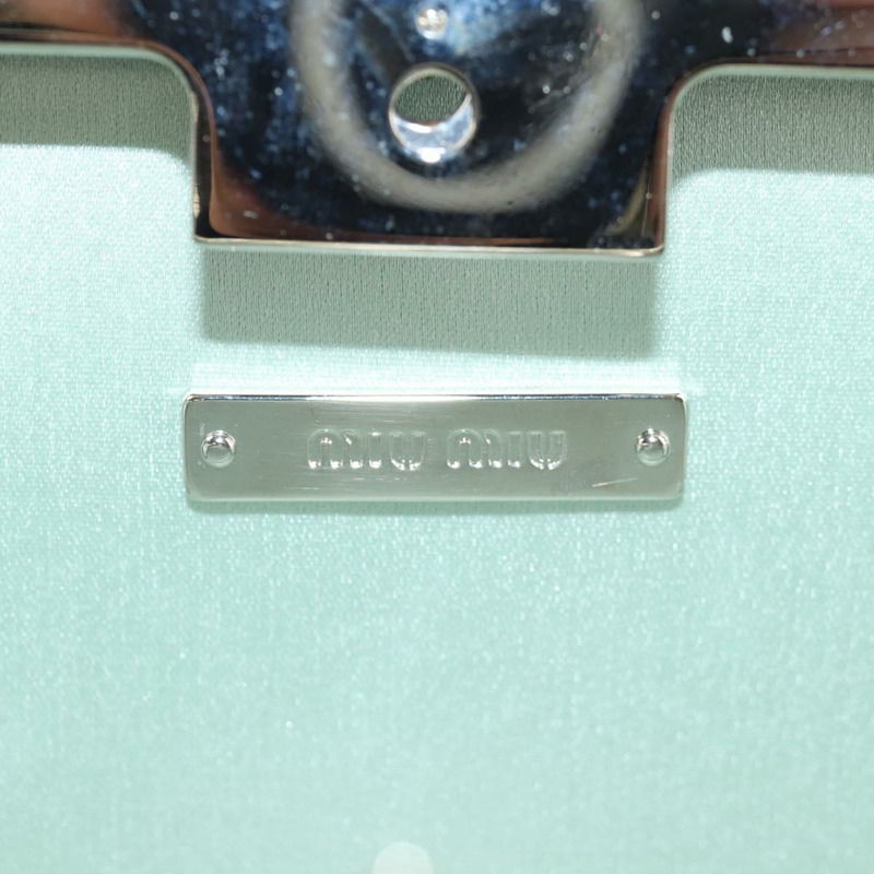 【日本直送】Miu Miu 鏈條單肩包 棉質 淺藍色 銀色 正品 118561AM-20