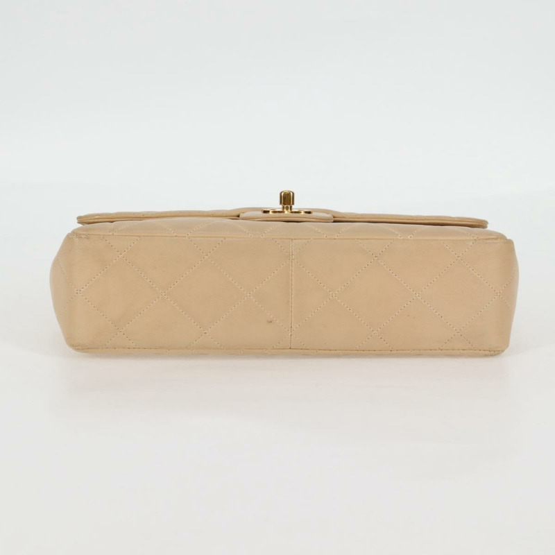 【日本直送】香奈兒 (CHANEL) 絎縫鏈條單肩包 小羊皮 米金色 CC 正品 BA2162V-4