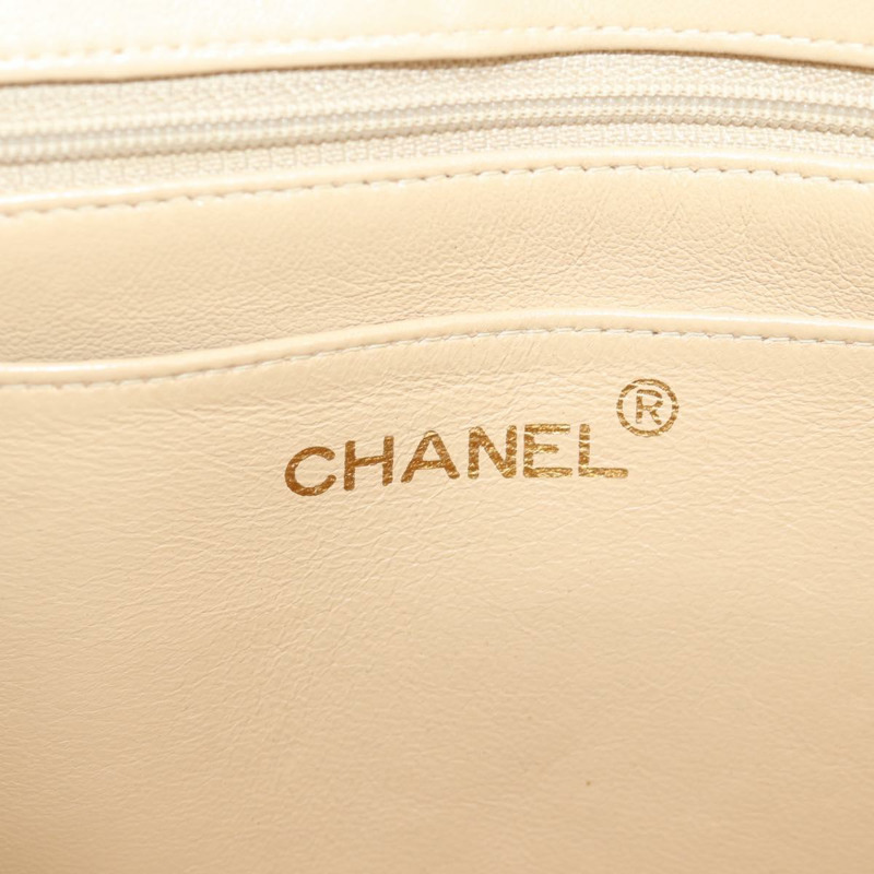 【日本直送】香奈兒 (CHANEL) 絎縫鏈條單肩包 小羊皮 米金色 CC 正品 BA2162V-20