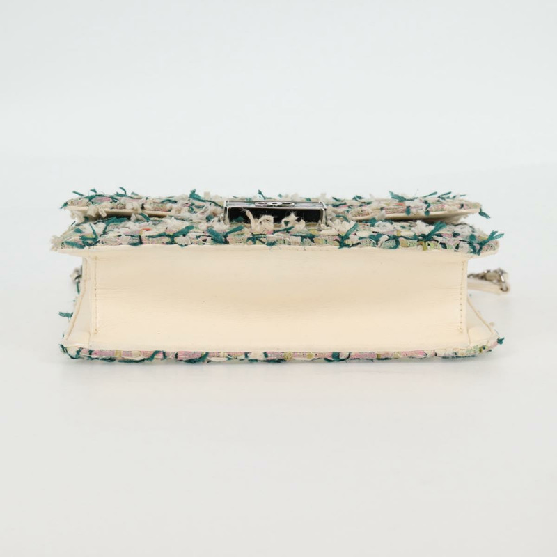 【日本直送】香奈兒鏈條絎縫肩背包，斜紋軟呢白色，CC標誌，型號BA2164AM-4