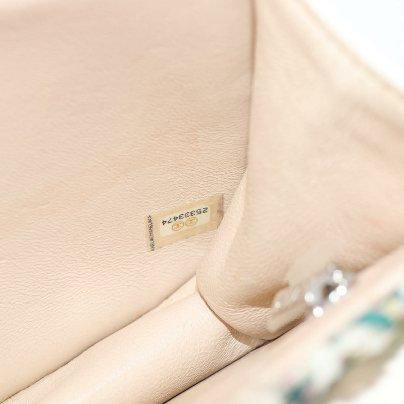 【日本直送】香奈兒鏈條絎縫肩背包，斜紋軟呢白色，CC標誌，型號BA2164AM-10