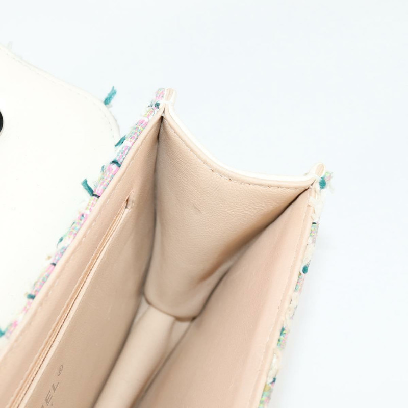 【日本直送】香奈兒鏈條絎縫肩背包，斜紋軟呢白色，CC標誌，型號BA2164AM-22