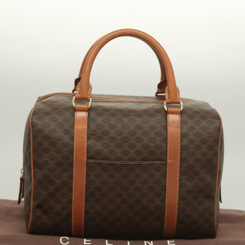 【日本直送】CELINE Macadam帆布手提包 PVC皮革 棕色 金色 正品 yk18442V-11