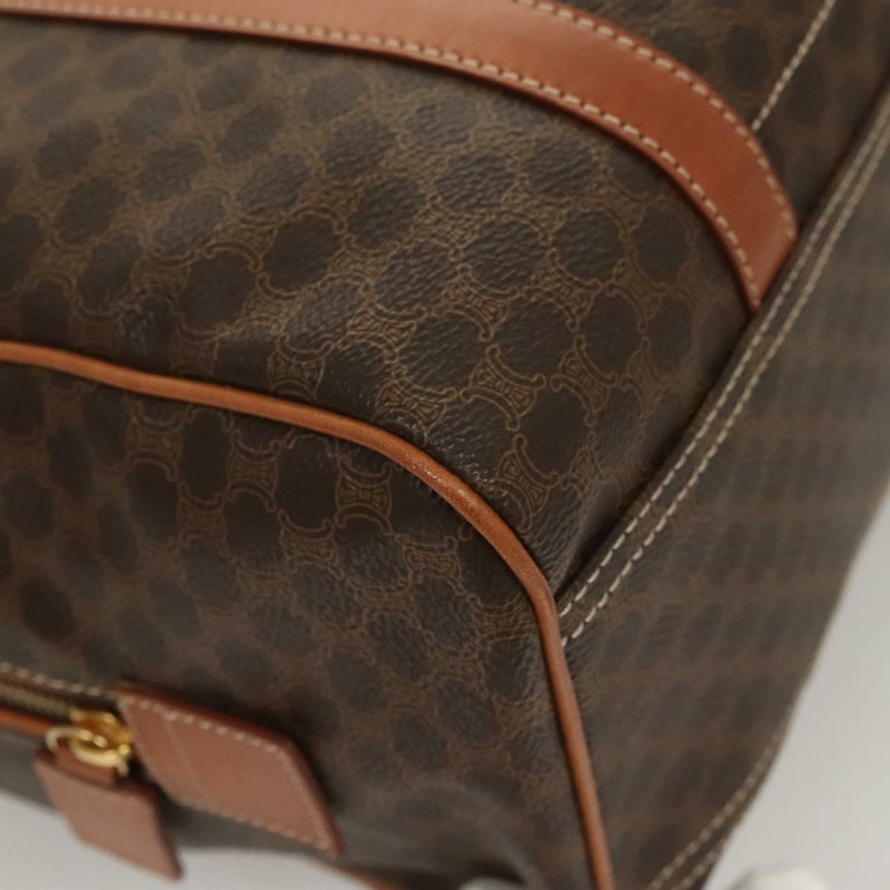 【日本直送】CELINE Macadam帆布手提包 PVC皮革 棕色 金色 正品 yk18442V-15