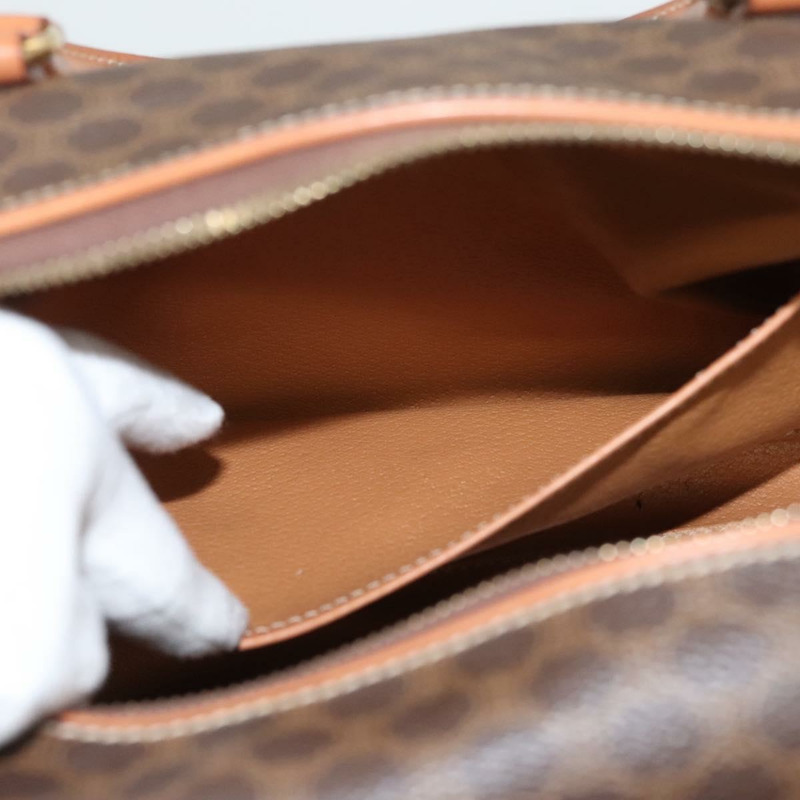 【日本直送】CELINE Macadam帆布手提包 PVC皮革 棕色 金色 正品 yk18442V-21