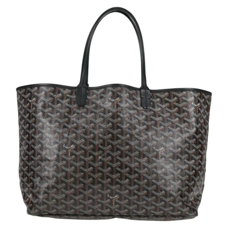 【日本直送】GOYARD 人字紋 Saint Louis PM 手提包 PVC 黑色 正品 yk18410M-1