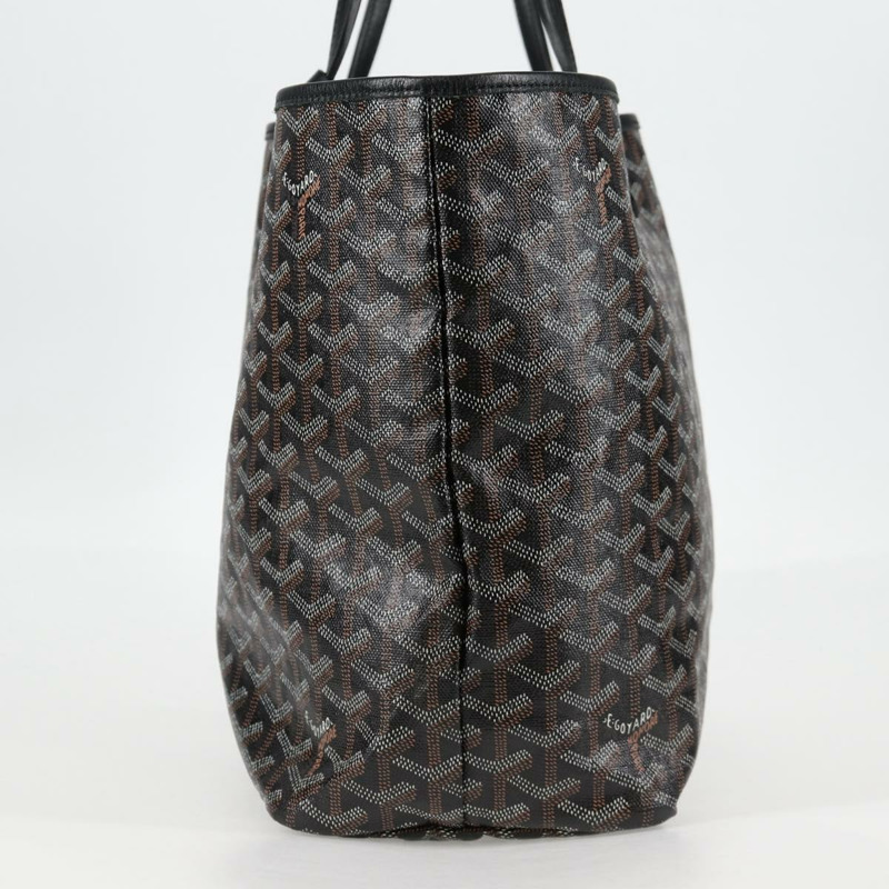 【日本直送】GOYARD 人字紋 Saint Louis PM 手提包 PVC 黑色 正品 yk18410M-2