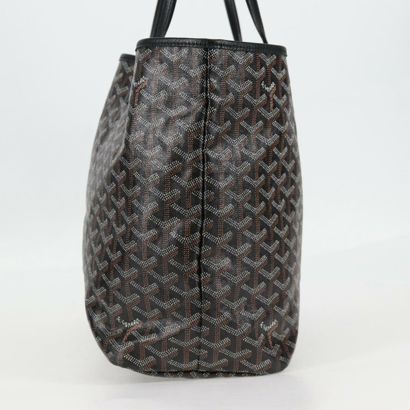 【日本直送】GOYARD 人字紋 Saint Louis PM 手提包 PVC 黑色 正品 yk18410M-3