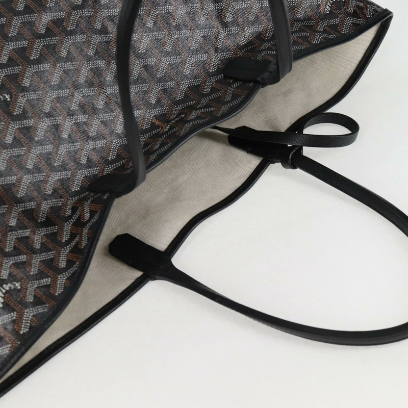 【日本直送】GOYARD 人字紋 Saint Louis PM 手提包 PVC 黑色 正品 yk18410M-5