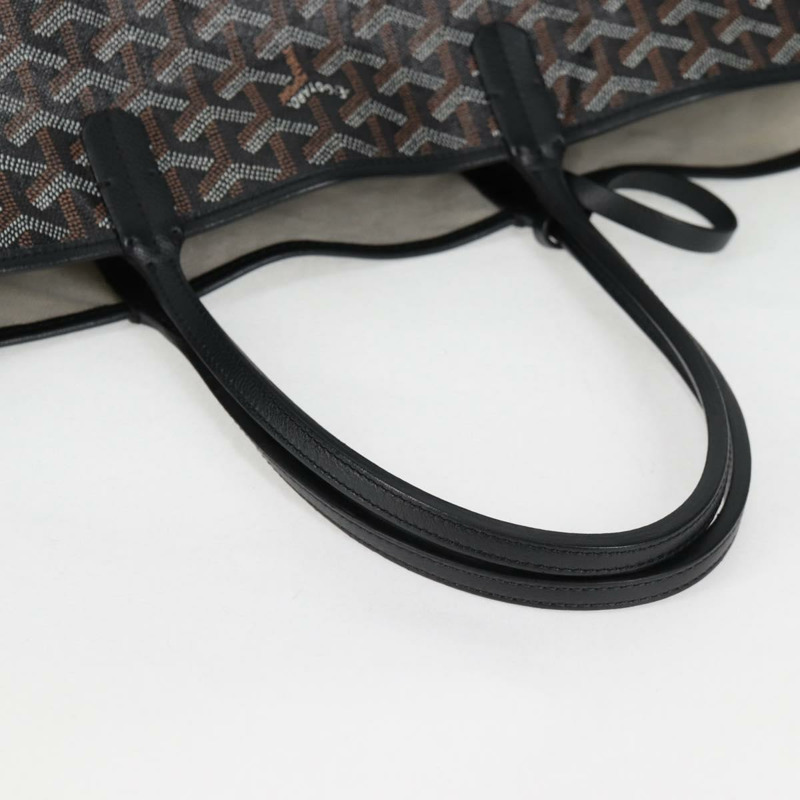 【日本直送】GOYARD 人字紋 Saint Louis PM 手提包 PVC 黑色 正品 yk18410M-6