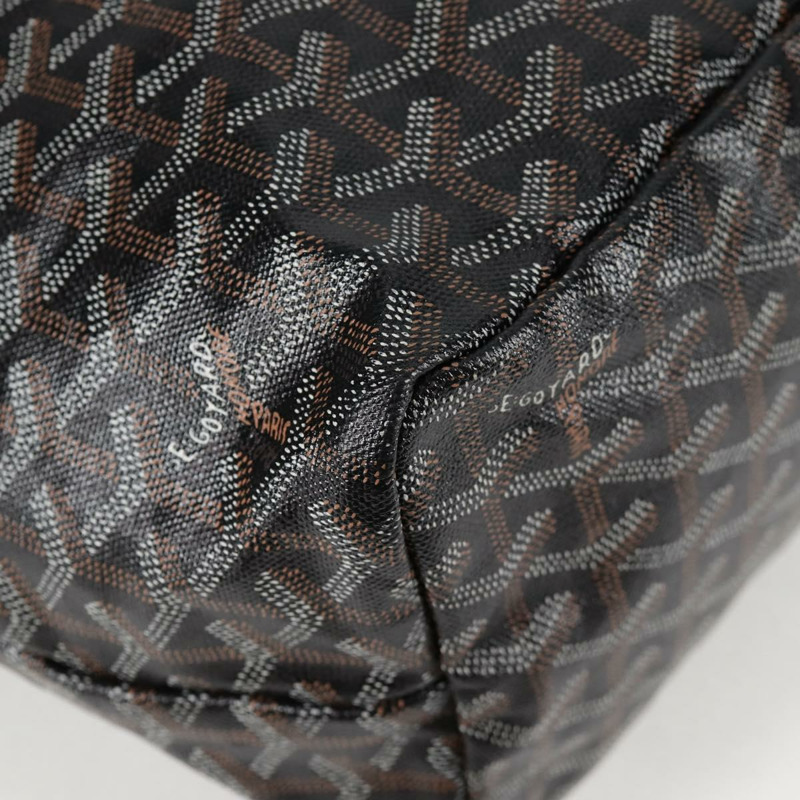 【日本直送】GOYARD 人字紋 Saint Louis PM 手提包 PVC 黑色 正品 yk18410M-8