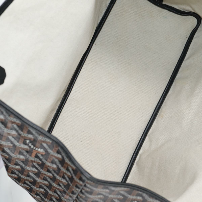 【日本直送】GOYARD 人字紋 Saint Louis PM 手提包 PVC 黑色 正品 yk18410M-9