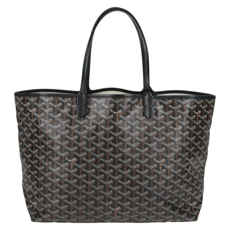【日本直送】GOYARD 人字紋 Saint Louis PM 手提包 PVC 黑色 正品 yk18410M-12