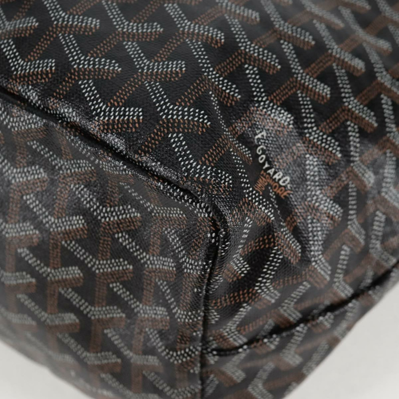 【日本直送】GOYARD 人字紋 Saint Louis PM 手提包 PVC 黑色 正品 yk18410M-13