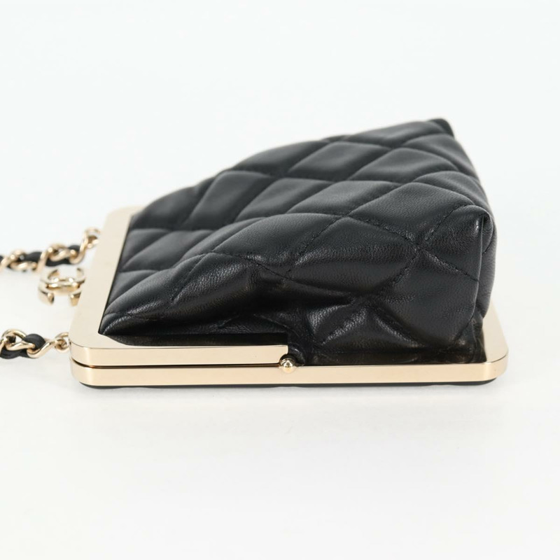 【日本直送】香奈兒 Matelasse 鏈條包單肩包小羊皮黑金 CC 正品 125435AM-2