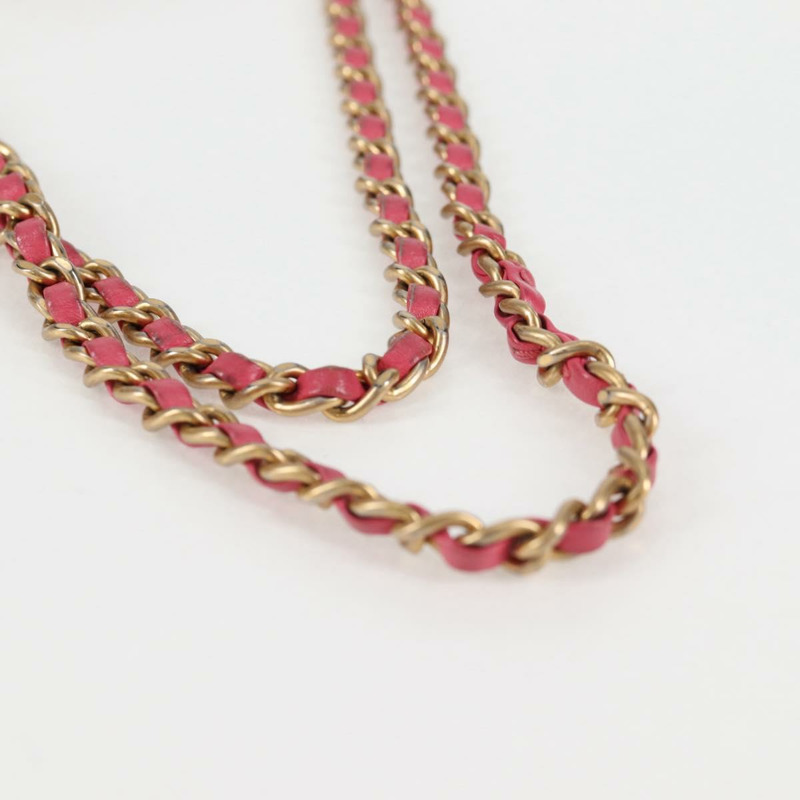 【日本直送】香奈兒 (CHANEL) 絎縫鏈條單肩包，羊皮材質，粉紅金色雙C標誌，正品編號 125468AM-7