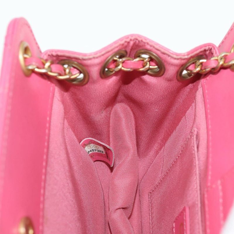【日本直送】香奈兒 (CHANEL) 絎縫鏈條單肩包，羊皮材質，粉紅金色雙C標誌，正品編號 125468AM-21