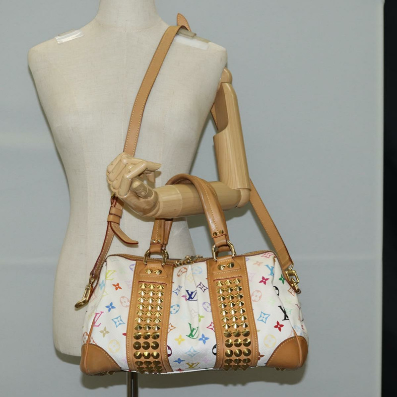 【日本直送】路易威登 Monogram Multicolor Courtney MM 手提包 2way 白色 M45641 正品 124889V-23