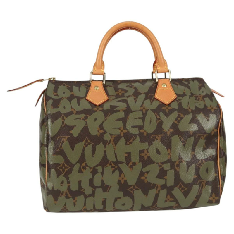 【日本直送】路易威登 Monogram Graffiti Speedy 30 包 綠卡其色 M92194 正品 125656AV-1