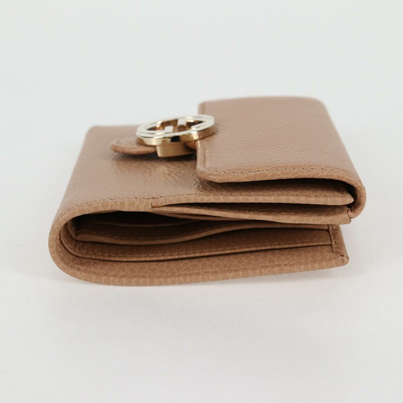 【日本直送】GUCCI 互鎖皮夾皮革專賣店粉紅色米色 615525 正品 SW815M-3