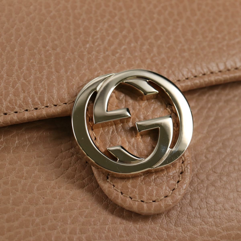 【日本直送】GUCCI 互鎖皮夾皮革專賣店粉紅色米色 615525 正品 SW815M-17