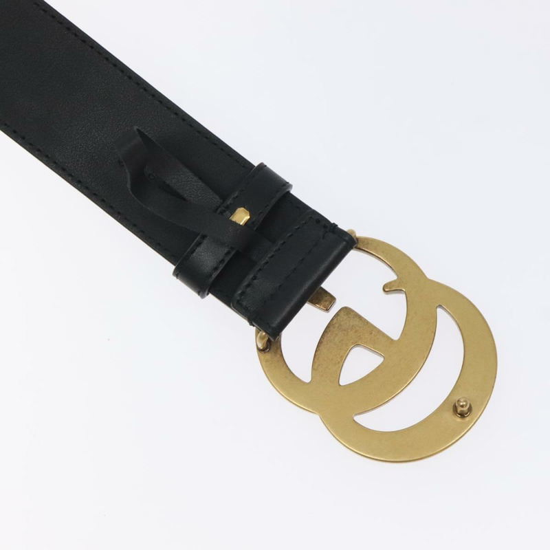 【日本直送】GUCCI GG Marmont 皮帶 皮革 31.5 英吋 黑金 400593 正品 SW818M-9