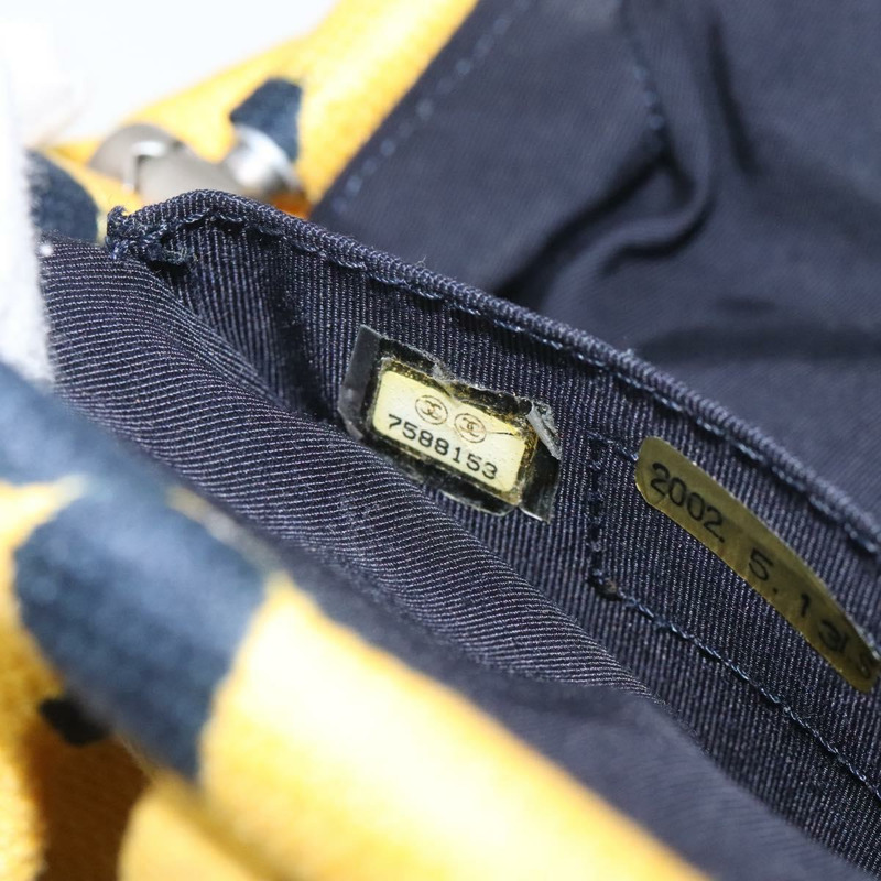 【日本直送】香奈兒 (CHANEL) 手提包，棉質，黃色，CC 標誌，貨號 125960V-11