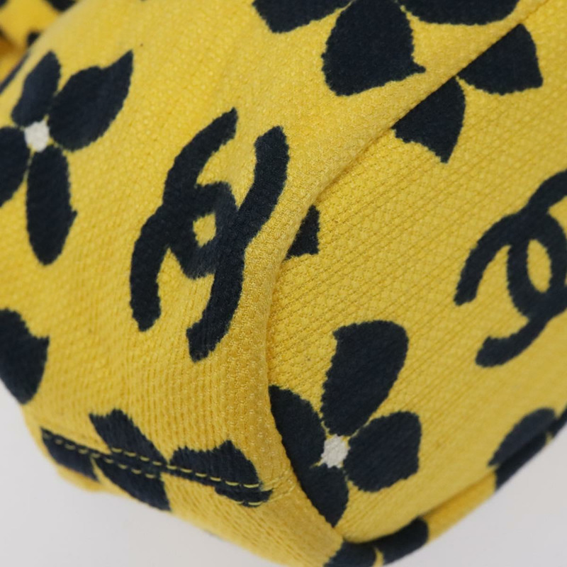 【日本直送】香奈兒 (CHANEL) 手提包，棉質，黃色，CC 標誌，貨號 125960V-13