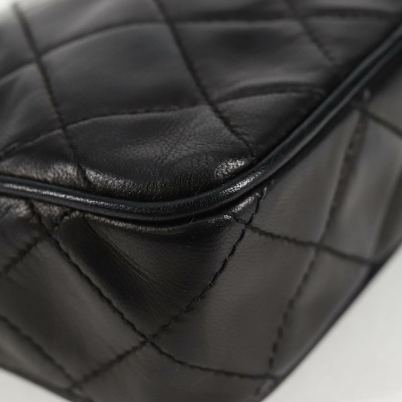 【日本直送】香奈兒 (CHANEL) 絎縫鏈條單肩包,羊皮材質,黑色,金色雙C標誌,貨號 125974V-14