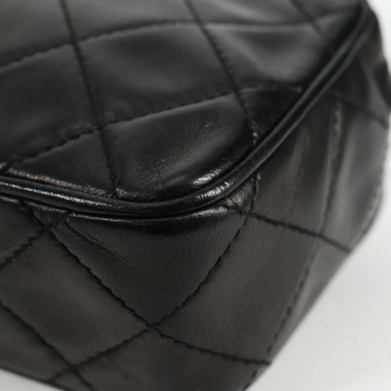 【日本直送】香奈兒 (CHANEL) 絎縫鏈條單肩包,羊皮材質,黑色,金色雙C標誌,貨號 125974V-15