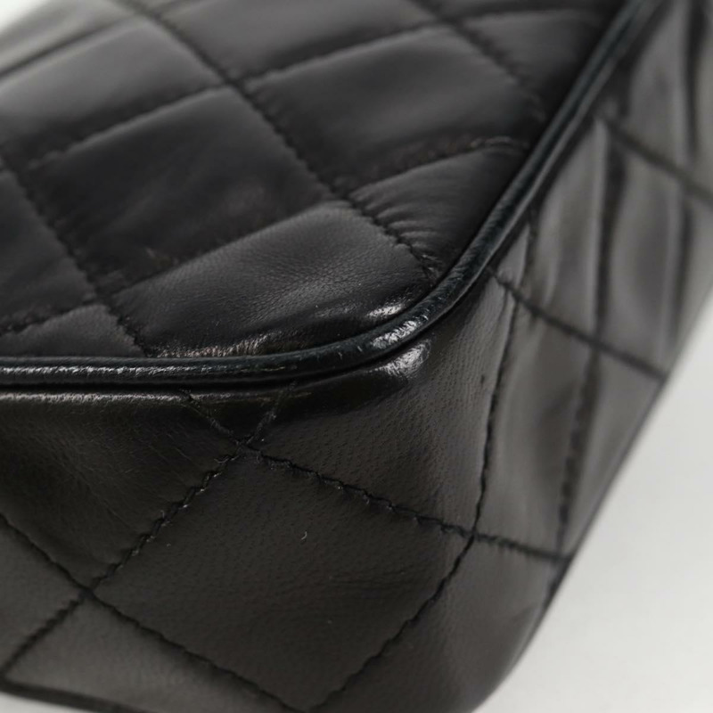 【日本直送】香奈兒 (CHANEL) 絎縫鏈條單肩包,羊皮材質,黑色,金色雙C標誌,貨號 125974V-16