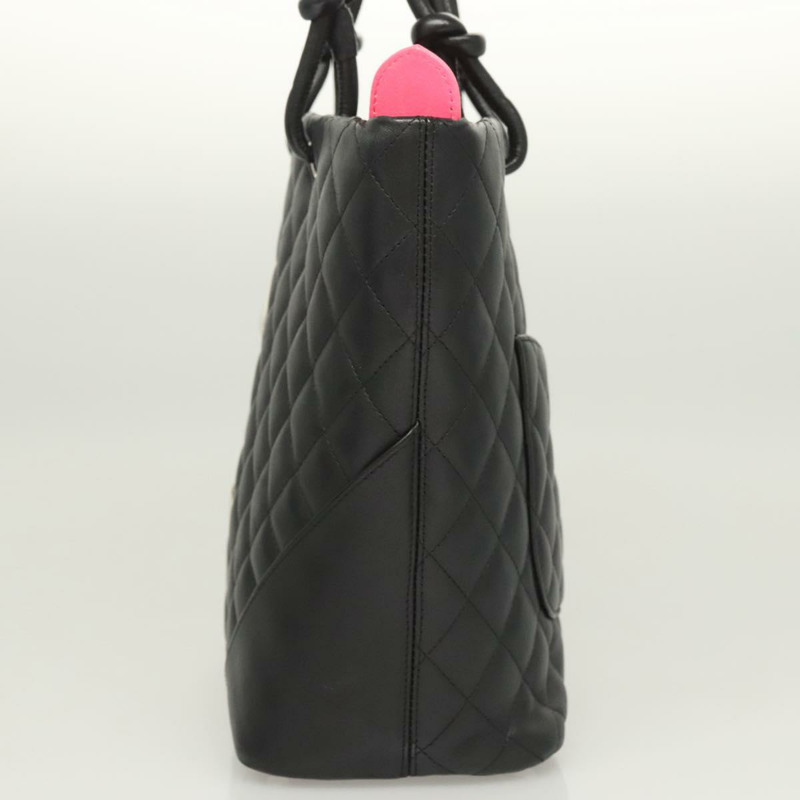 【日本直送】香奈兒中康朋系列托特包皮革黑色銀色 CC 正品 121183V-2