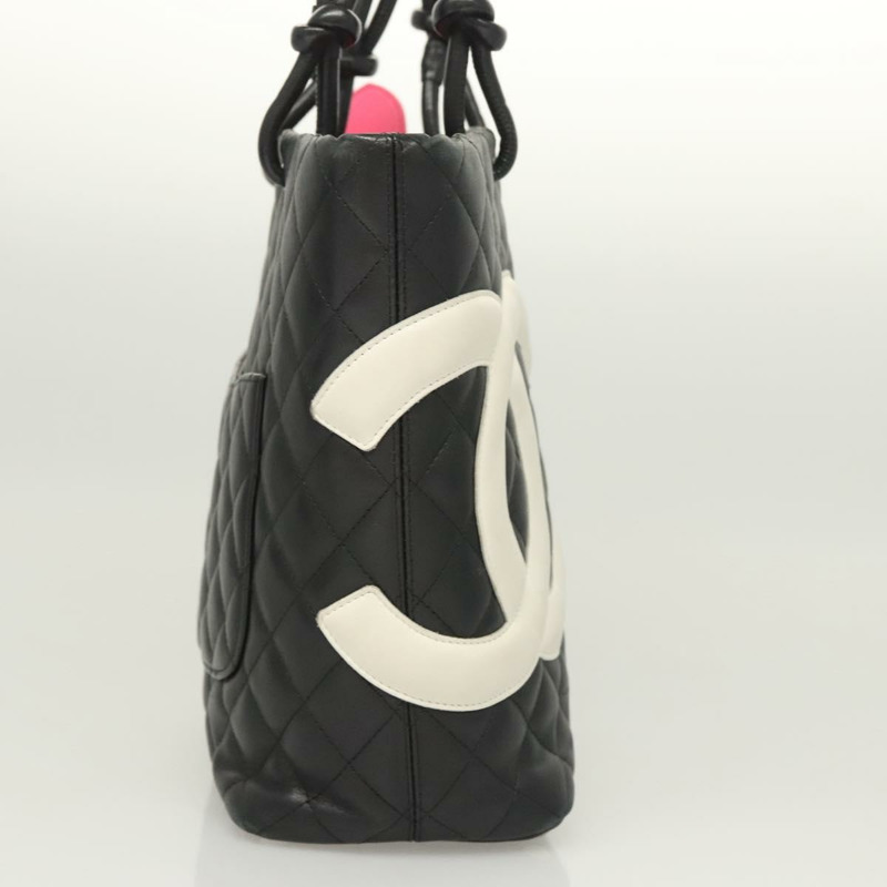 【日本直送】香奈兒中康朋系列托特包皮革黑色銀色 CC 正品 121183V-3