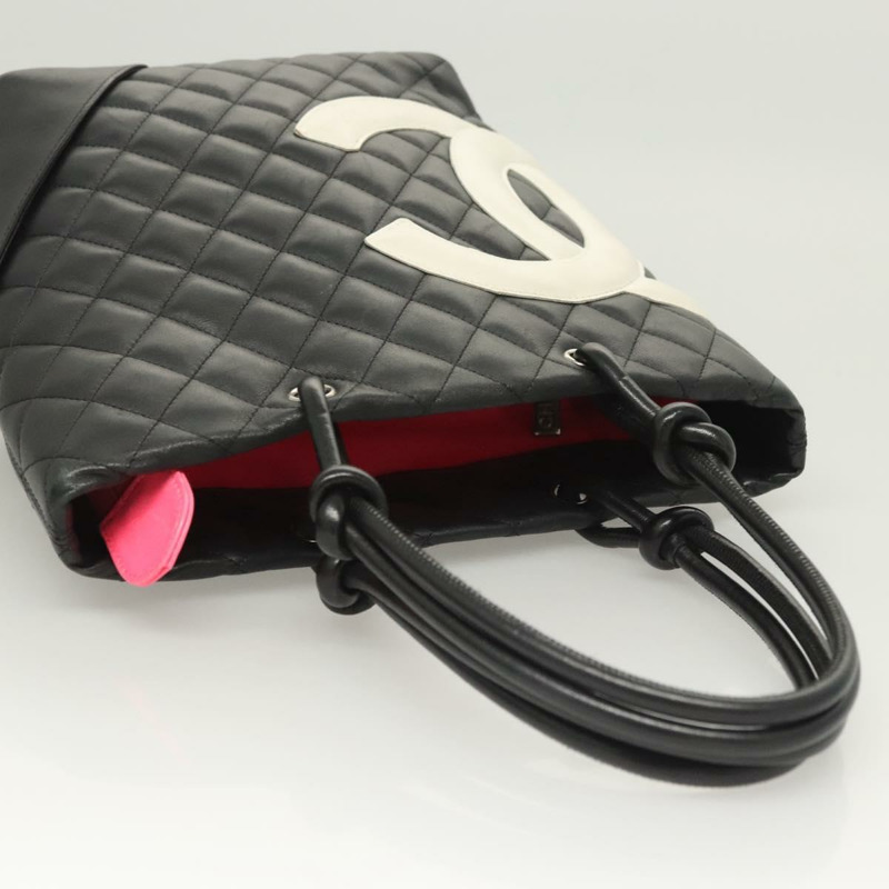 【日本直送】香奈兒中康朋系列托特包皮革黑色銀色 CC 正品 121183V-5