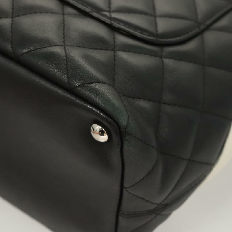 【日本直送】香奈兒中康朋系列托特包皮革黑色銀色 CC 正品 121183V-7