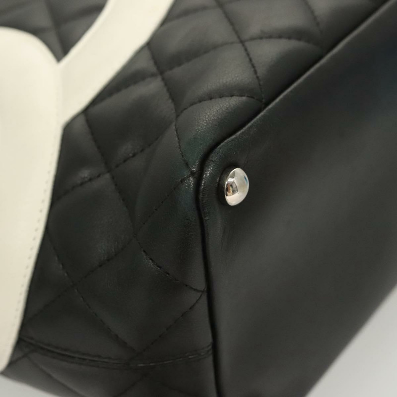 【日本直送】香奈兒中康朋系列托特包皮革黑色銀色 CC 正品 121183V-14