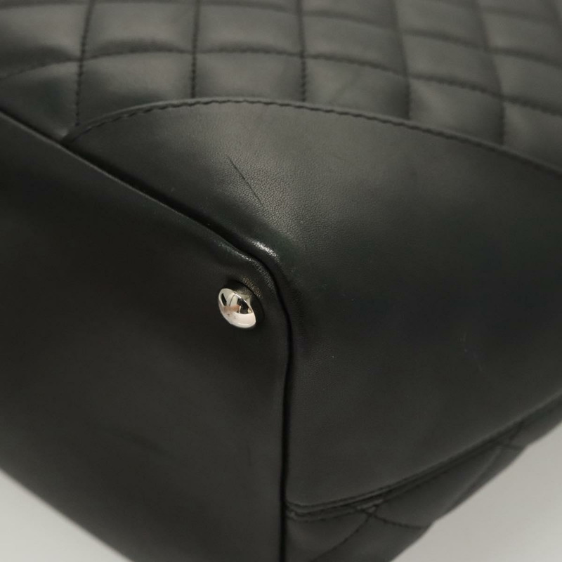 【日本直送】香奈兒中康朋系列托特包皮革黑色銀色 CC 正品 121183V-15