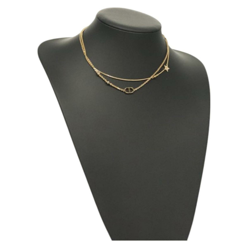 【日本直送】Christian Dior 雙鏈項鍊 金屬 金色 正品 121274M-0